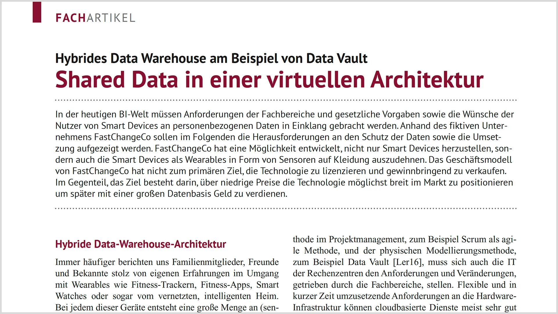 Shared Data in einer virtuellen Architektur